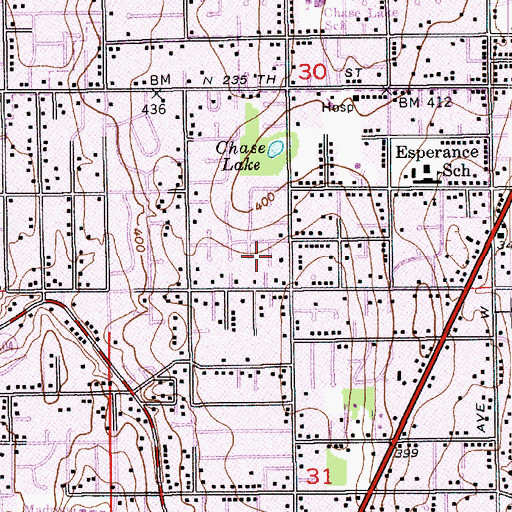Topographic Map of Esperance Census Designated Place, WA