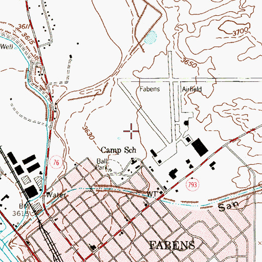 Topographic Map of Fabens Census Designated Place, TX