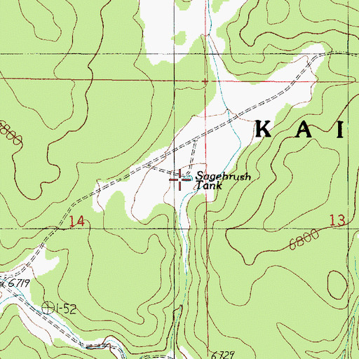 Topographic Map of Sagebrush Tank, AZ
