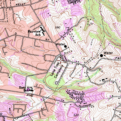 Topographic Map of Fairview Census Designated Place, CA