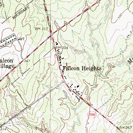 Topographic Map of Falcon Heights Census Designated Place, TX