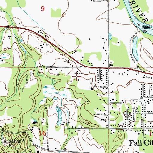 Topographic Map of Fall City Census Designated Place, WA