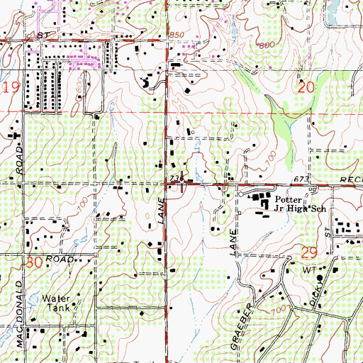 Topographic Map of Fallbrook Census Designated Place, CA