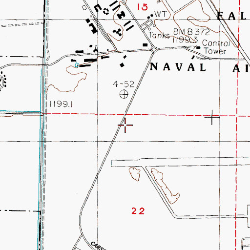 Topographic Map of Fallon Station Census Designated Place, NV
