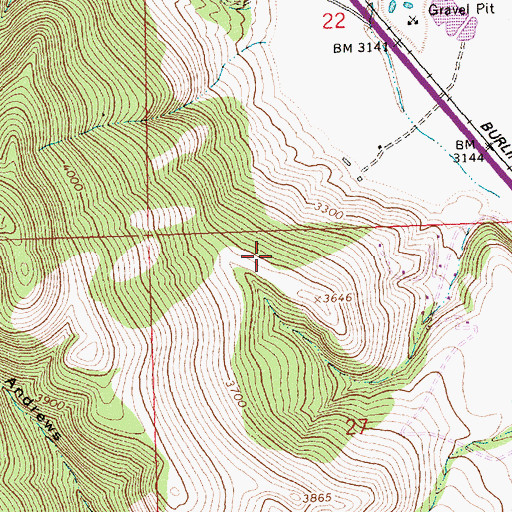 Topographic Map of Lolo Census Designated Place, MT