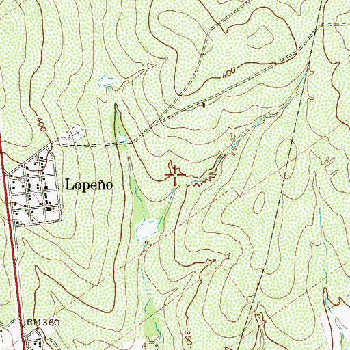 Topographic Map of Lopeo Census Designated Place, TX