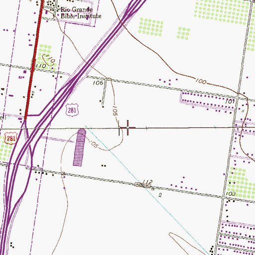 Topographic Map of Lopezville Census Designated Place, TX