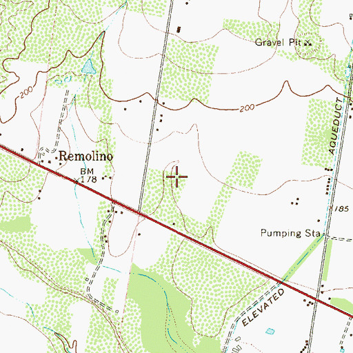 Topographic Map of Los Alvarez Census Designated Place, TX