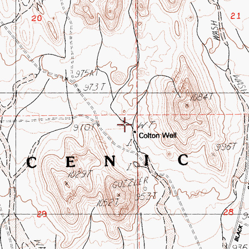 Topographic Map of Colton Well, CA