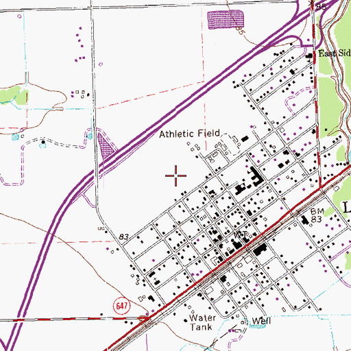 Topographic Map of Louise Census Designated Place, TX