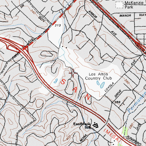 Topographic Map of Loyola Census Designated Place, CA