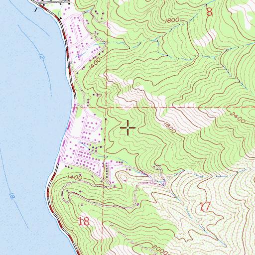 Topographic Map of Lucerne Census Designated Place, CA