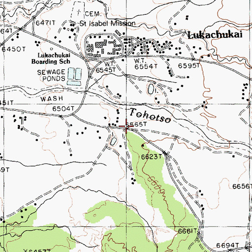 Topographic Map of Lukachukai Census Designated Place, AZ