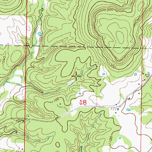 Topographic Map of Lyons Switch Census Designated Place, OK
