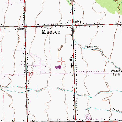 Topographic Map of Maeser Census Designated Place, UT