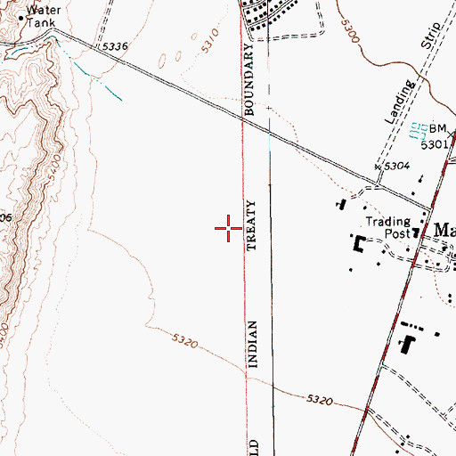 Topographic Map of Many Farms Census Designated Place, AZ