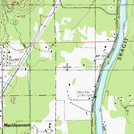 Topographic Map of Marblemount Census Designated Place, WA