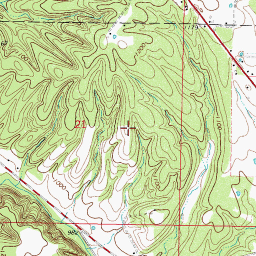 Topographic Map of Marietta Census Designated Place, OK
