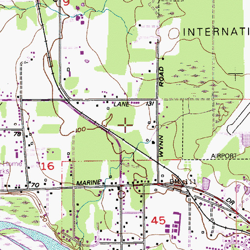 Topographic Map of Marietta-Alderwood Census Designated Place, WA