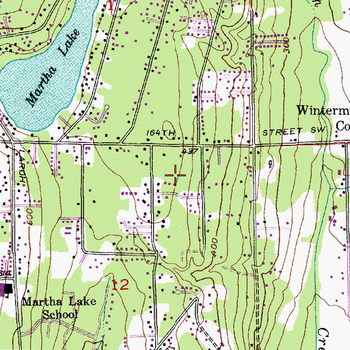 Topographic Map of Martha Lake Census Designated Place, WA