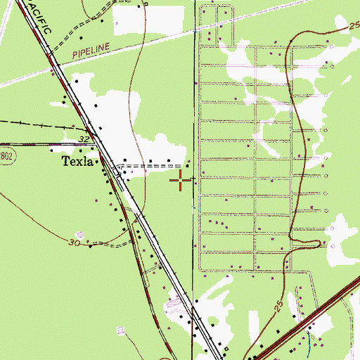 Topographic Map of Mauriceville Census Designated Place, TX
