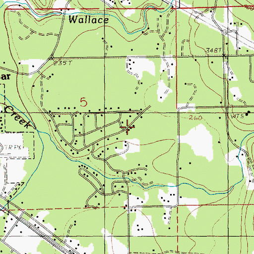 Topographic Map of May Creek Census Designated Place, WA