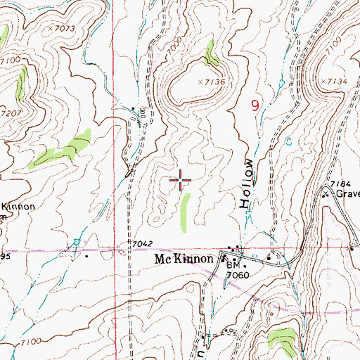 Topographic Map of McKinnon Census Designated Place, WY