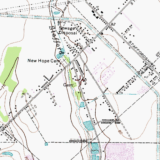 Topographic Map of Fifth Street Census Designated Place, TX