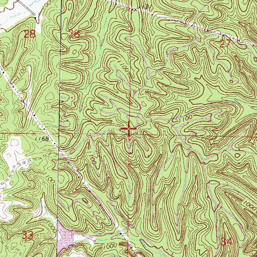 Topographic Map of Flint Creek Census Designated Place, OK