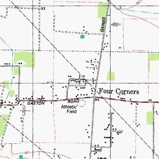 Topographic Map of Four Corners Census Designated Place, TX