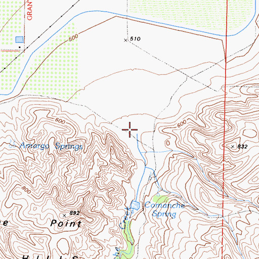 Topographic Map of Comanche Creek, CA