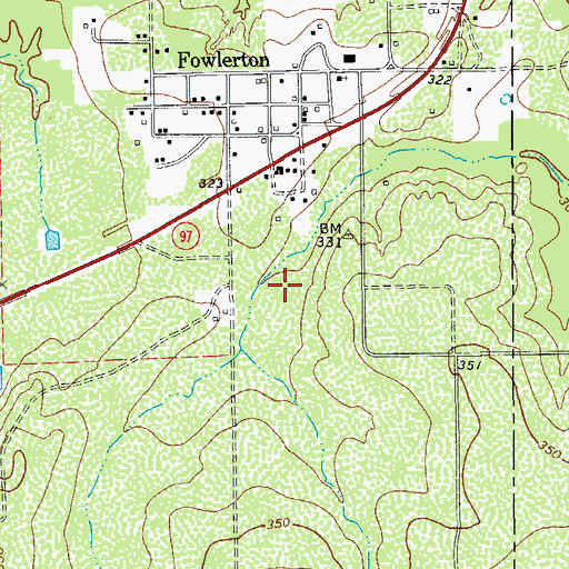 Topographic Map of Fowlerton Census Designated Place, TX