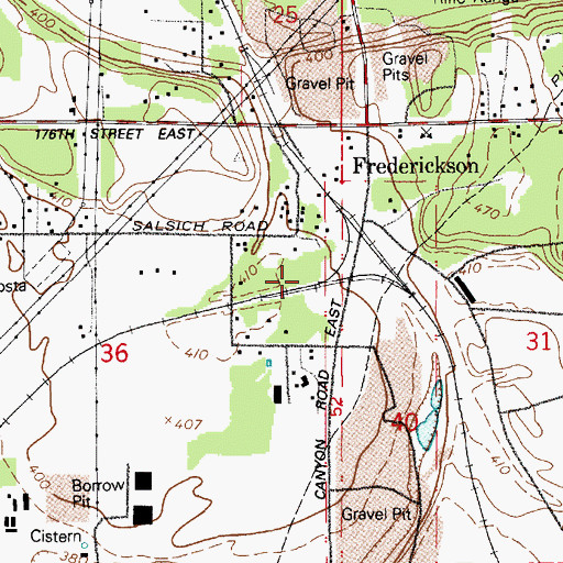 Topographic Map of Frederickson Census Designated Place, WA