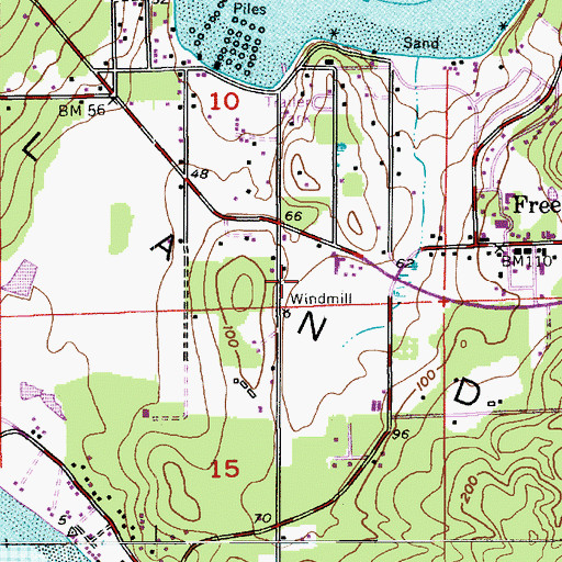 Topographic Map of Freeland Census Designated Place, WA