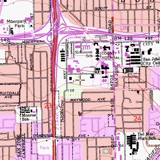 Topographic Map of Fruitdale Census Designated Place, CA
