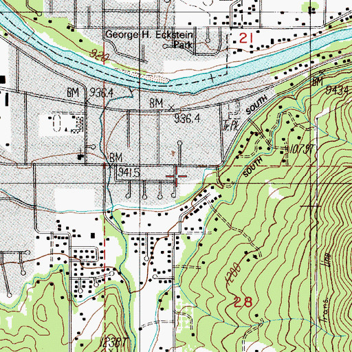 Topographic Map of Fruitdale Census Designated Place, OR
