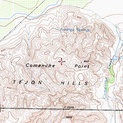 Topographic Map of Comanche Point, CA