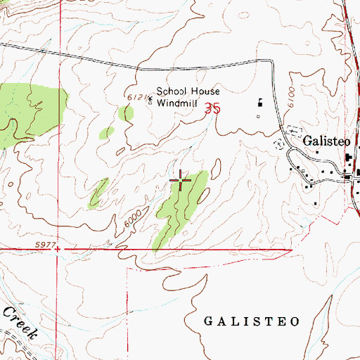 Topographic Map of Galisteo Census Designated Place, NM