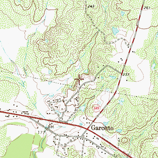 Topographic Map of Garceno Census Designated Place, TX