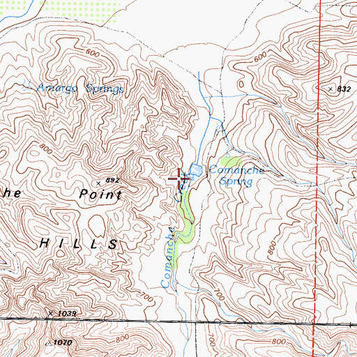 Topographic Map of Comanche Spring, CA
