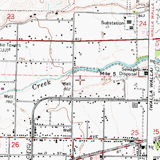Topographic Map of Garrett Census Designated Place, WA