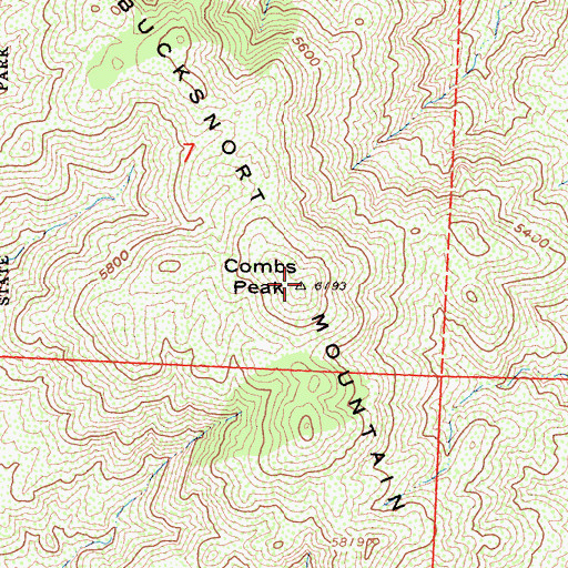 Topographic Map of Combs Peak, CA
