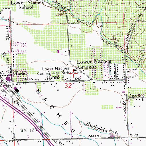 Topographic Map of Gleed Census Designated Place, WA
