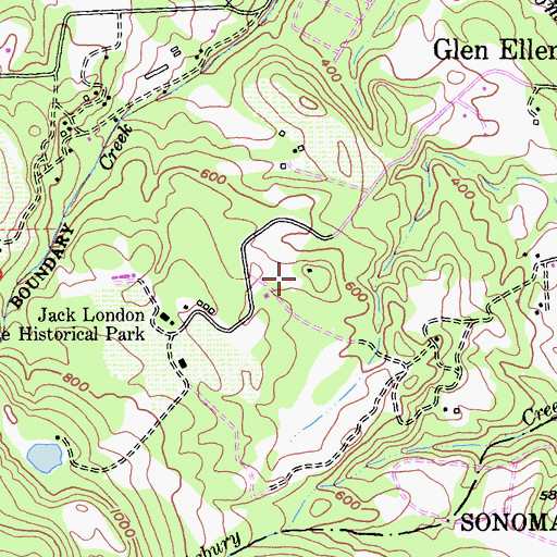 Topographic Map of Glen Ellen Census Designated Place, CA