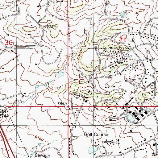 Topographic Map of Gleneagle Census Designated Place, CO