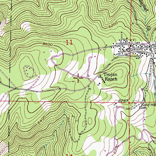 Topographic Map of Gold Hill Census Designated Place, CO