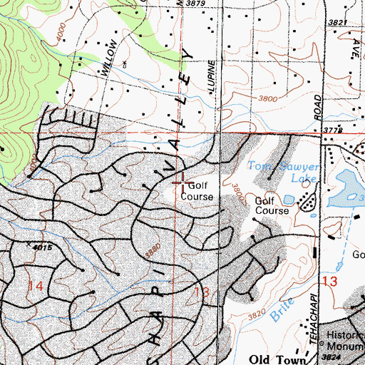 Topographic Map of Golden Hills Census Designated Place, CA