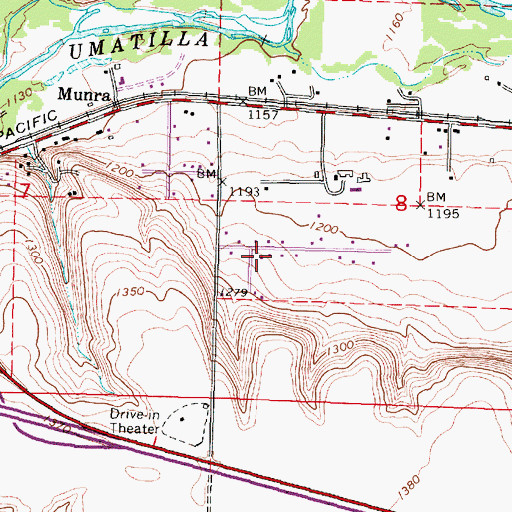 Topographic Map of Gopher Flats Census Designated Place, OR