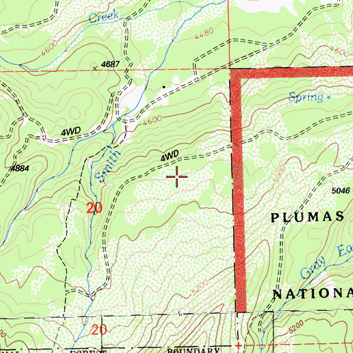 Topographic Map of Graeagle Census Designated Place, CA