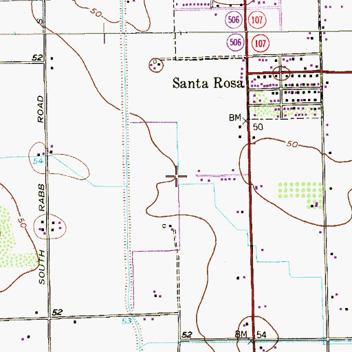 Topographic Map of Grand Acres Census Designated Place, TX